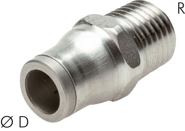 Gerader Steckanschluss NPT 1/4"-10mm, IQS-Edelstahl