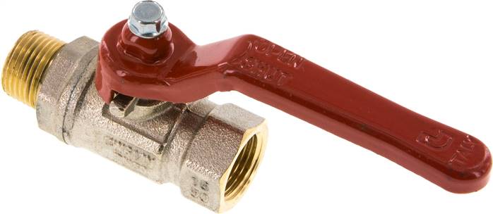 Messing-Kugelhahn, R 3/8" / Rp 3/8", -0,9 bis 50bar