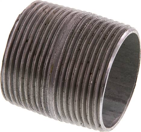 Rohrdoppelnippel R 1-1/4"-40mm, Stahlrohr ST 37 verzinkt