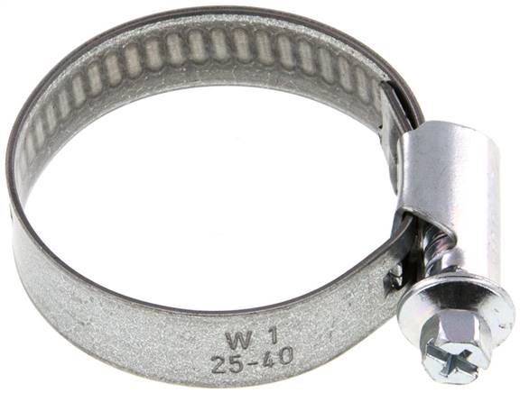 12mm Schlauchschelle 25 - 40mm, Stahl verzinkt (W1) (NORMA)