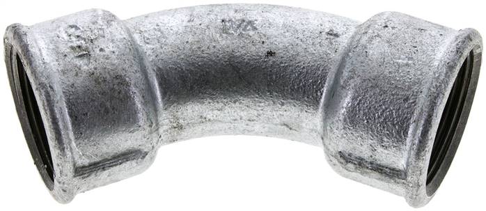 45°-Bogen Rp 1-1/4" (IG), Temperguss verzinkt