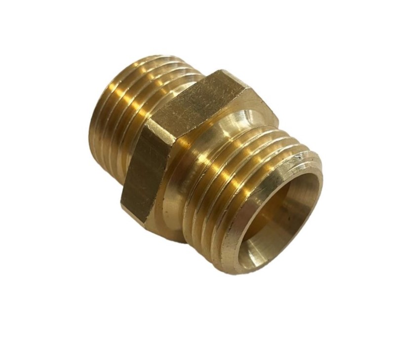 Doppelnippel G 1/2"-G 1/2", Messing/Rotguss