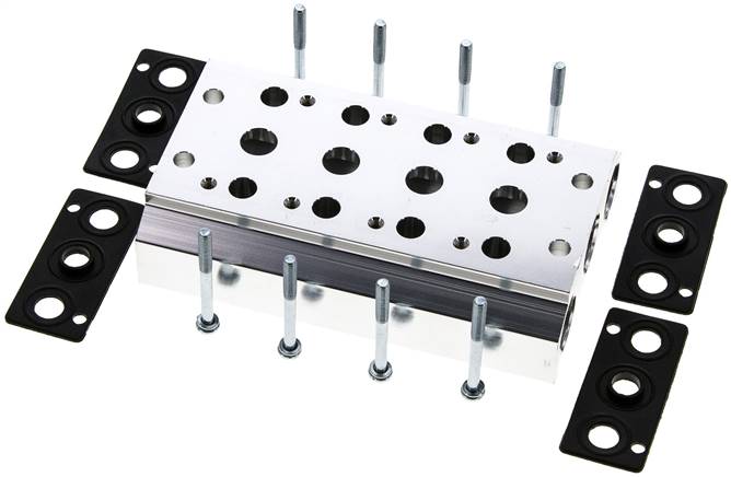Mehrfachanschlussplatte (4-fach) für 5/2-Wege & 5/3-Wege Ventile zu V 51-4