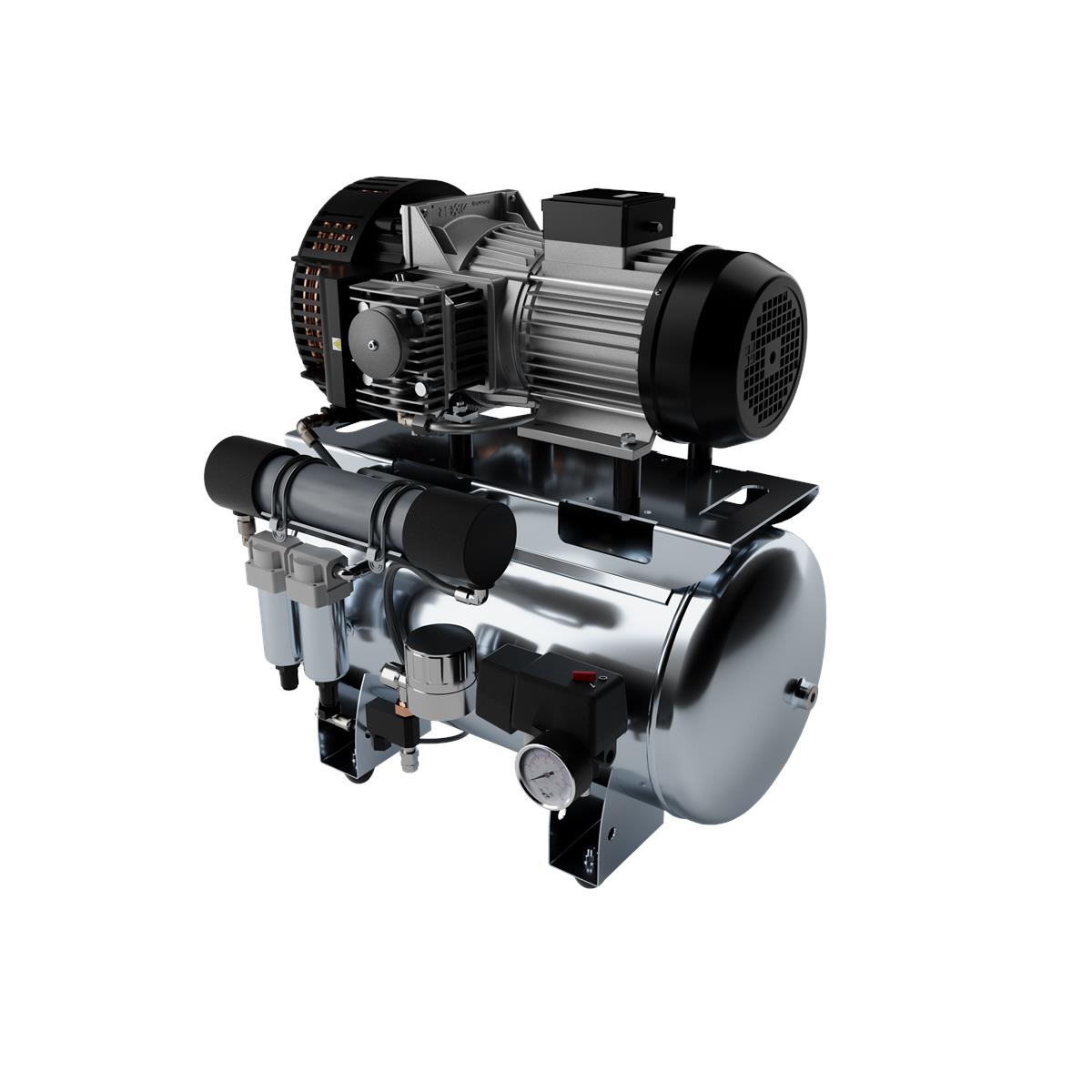 Gentilin ölfreier Kompressor Clinic Dry 3/40 HS mit Membrantrockner und Sterilfilter – Reinste Luft