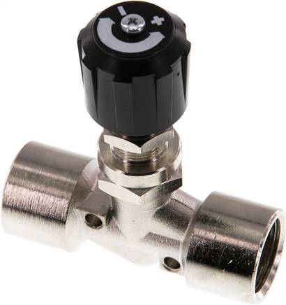 Nadel-Absperrventil, Messing vernickelt, G 1/2", PN 18