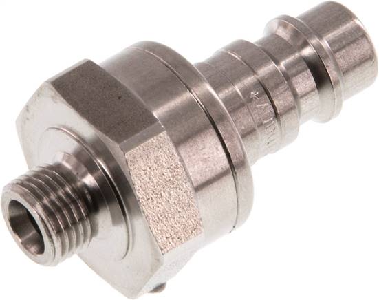 Kupplungsstecker (NW7,2) G 1/8"(AG), Edelstahl, beidseitig absperrend