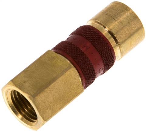 Schnellkupplung (NW5) G 1/4"(IG), rot, Achteck SW10