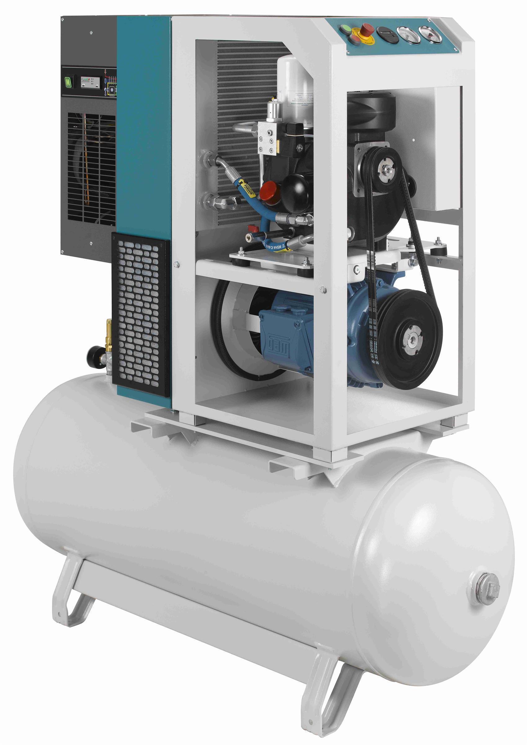 RENNER-Kompressor Modell RSDK-PRO 18,5 auf 500L Behälter inkl. Kältetrockner Schraubenkompressor