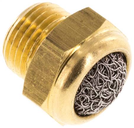 Schalldämpfer G 1/8", Drahtgewebe, Messing