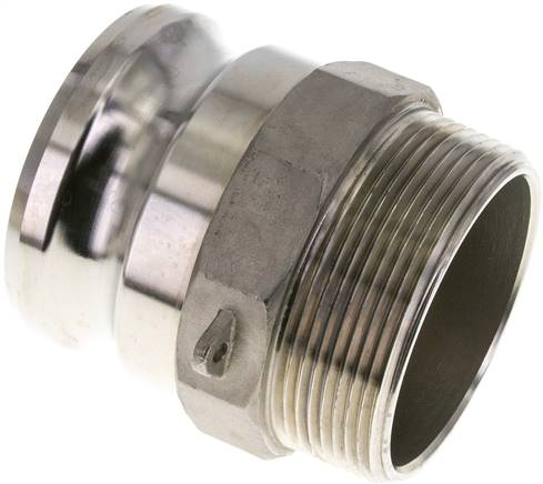 Kamlock-Stecker (F) NPT 3"(AG), Edelstahl (1.4408)