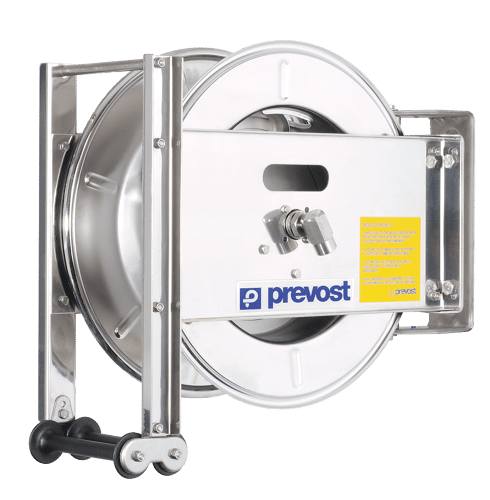 Prevost Schlauchaufroller ohne Schlauch, für Warmwasser, offene Trommel, Edelstahl  DGONHPI