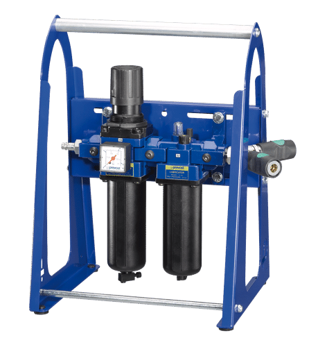 Prevost Filter-Manometer, Regler und Öler mit einem Träger - Mitteldruckbereich Profil = European 7,4 mm
