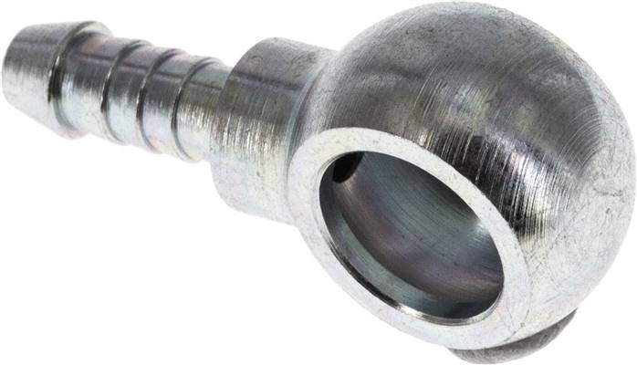 Schlauchnippel 12mm Ring, 5 - 6mm, Stahl verzinkt
