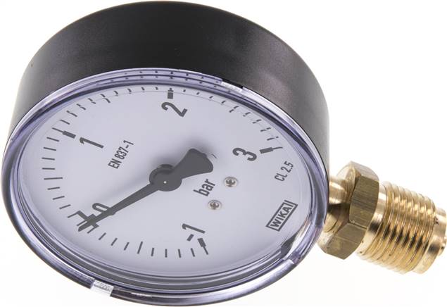 Manometer senkrecht, 80mm, -1 bis 3 bar