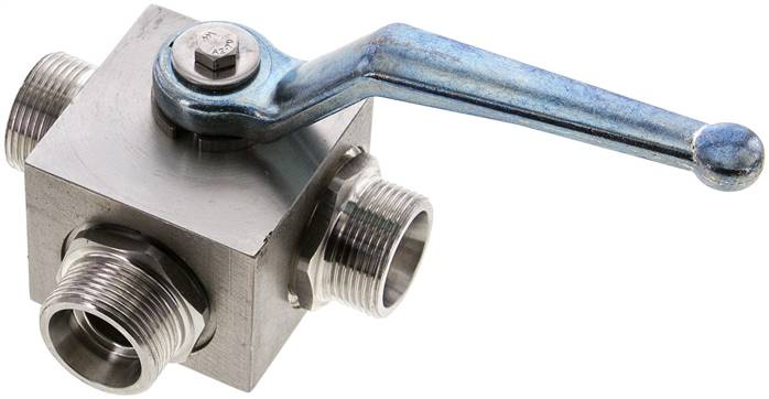 ES-Hochdruck-3-Wege Kugelhahn, L-Bohrung, 18 L (M26x1,5), 0 bis 315bar