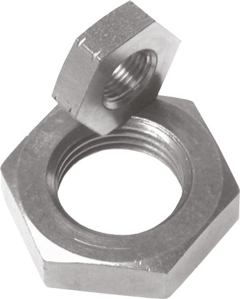 Gegenmutter G 1/2", Messing vernickelt