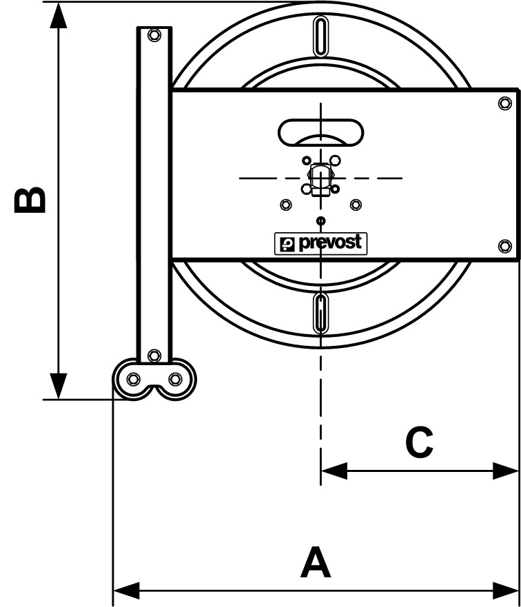 Prevost INDUSTRIE Schlauchaufroller DMO N mit offener Trommel OHNE SCHLAUCH