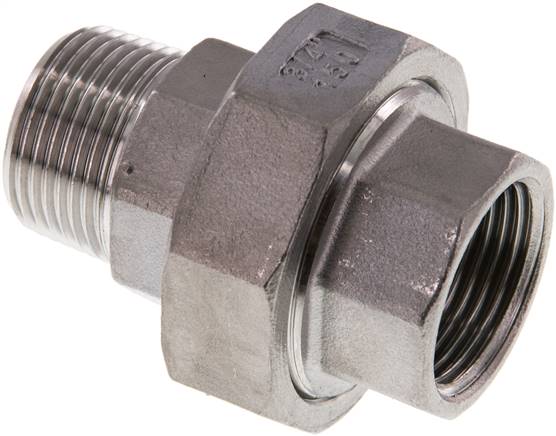 Verschraubung flach dichtend Rp/R 3/4" (IG/AG), Edelstahl