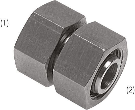 Gerader Verbinder 10 L-10 L, 1.4571, mit Dichtkegel und O-Ring