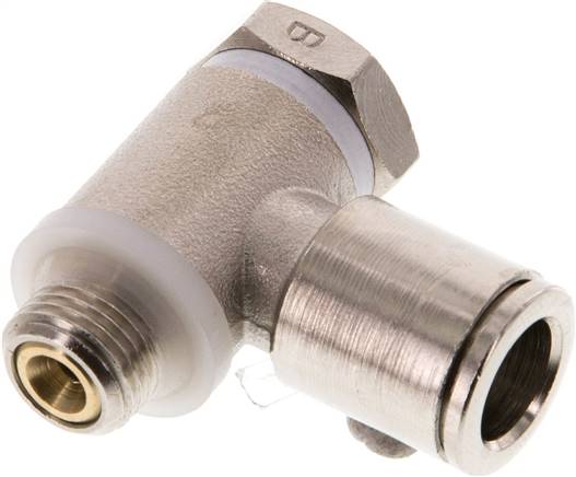 Winkel-Drosselrückschlagventil G 1/8"-8mm,abluftregelnd (Standard), Messing, Eco