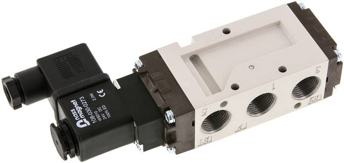 5/2-Wege Magnetventil, G 3/8", Federrückstellung, 12 V=