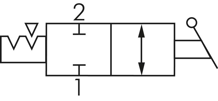 Kipphebelventil 2/2-Wege, 6 mm (außen)-G 1/4" (AG)