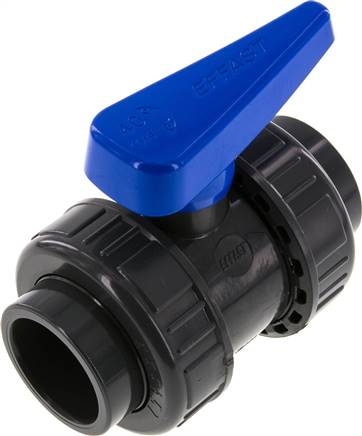 Klebemuffen-Kugelhahn, PVC-U / EPDM, 40mm (Wasserausf.)