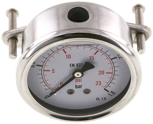 Glycerin-Einbaumanometer, 3kt-Frontring, 63mm, 0 - 1,6 bar -Eco-Line