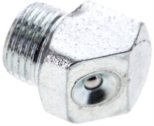 45° Trichterschmiernippel, R 1/8", Stahl verzinkt