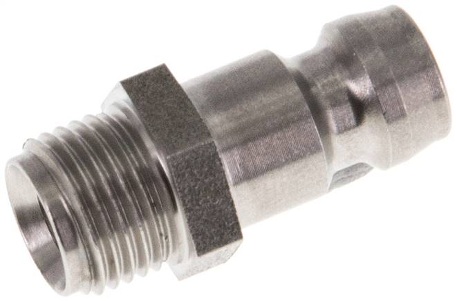 Temperierkupplungsstecker 9mm Zapfen,G 1/8"(AG), Edelstahl