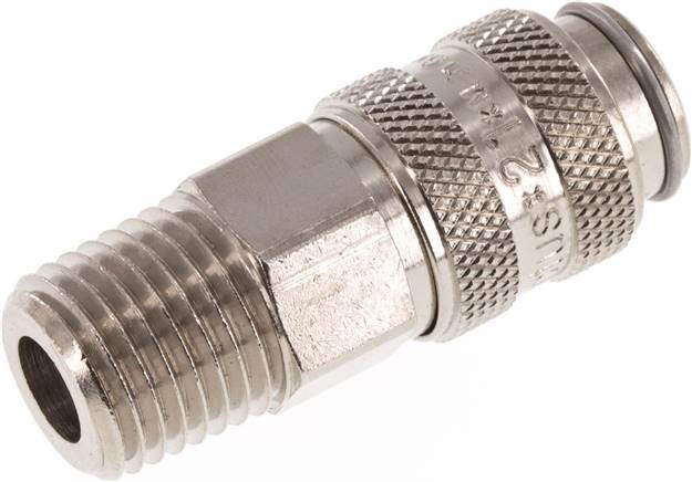 Schnellkupplung (NW5) NPT 1/4"(AG), Messing vernickelt, NPT 1/4"