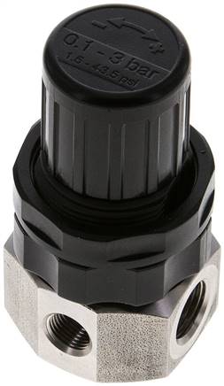 Edelstahl-Druckregler G 1/4", 0,5 - 3bar (nicht rücksteuerbar)