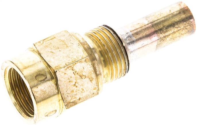 Schutzrohr f. Maschinenthermometer, 63mm, Messing