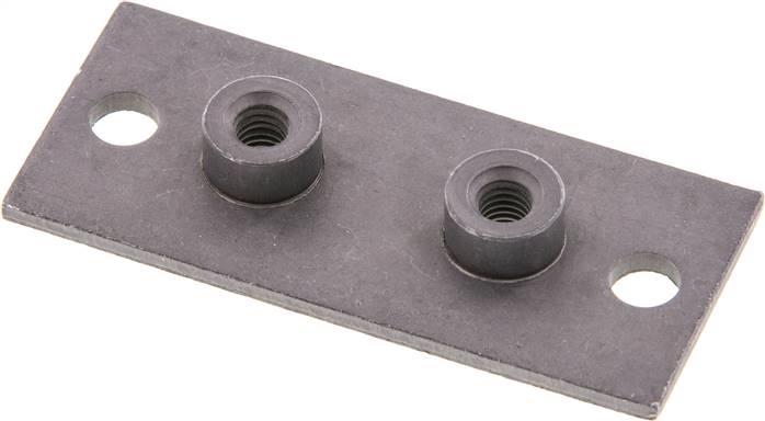 verlängerte Anschweißplatte mit Befestigungsbohrungen, Stahl blank, Baugröße 2,, verlängerte Anschweißplatte, leicht