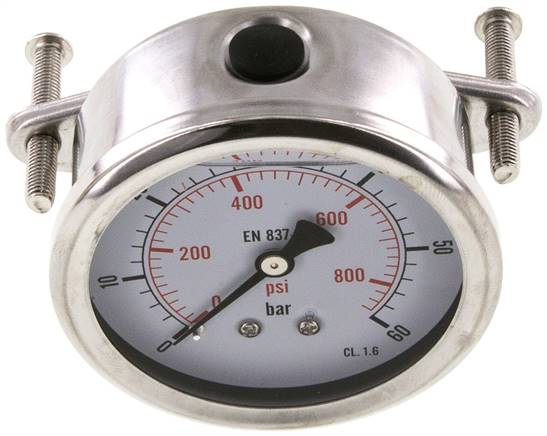 Glycerin-Einbaumanometer, 3kt-Frontring, 63mm, 0 - 60 bar -Eco-Line