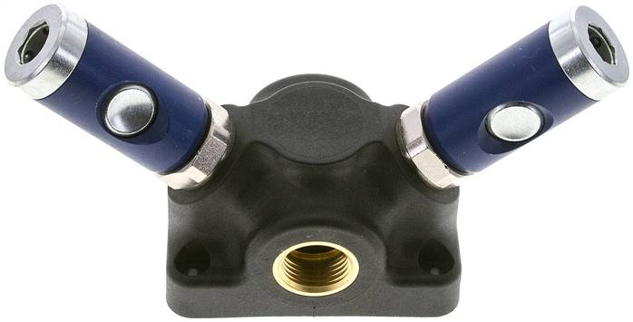 Wanddose mit G 1/2" (IG) und 2 Sicherheits-DruckknopfSchnellkupplungen NW7,2