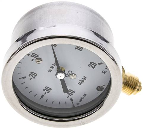Manometer senkrecht 63mm, -40 bis 20 mbar, G 1/4"