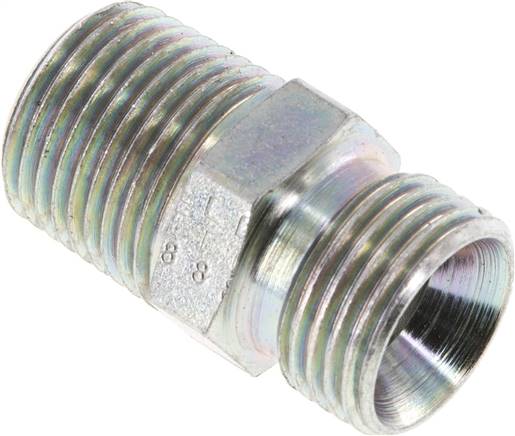 Hochdruck-Doppelnippel G 1/2"-NPT 1/2", Stahl verzinkt
