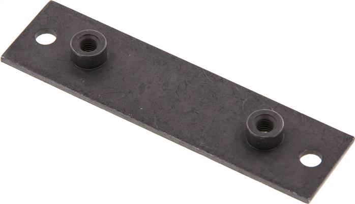 verlängerte Anschweißplatte mit Befestigungsbohrungen, Stahl blank, Baugröße 6,, verlängerte Anschweißplatte, leicht