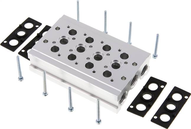 Reihenleiste (4-fach) für SF2000 (5/2 und 5/3-Wege)