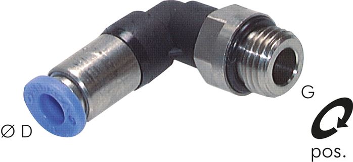 Winkel-Steckanschluss, selbstabsperrend G 1/8"-8mm