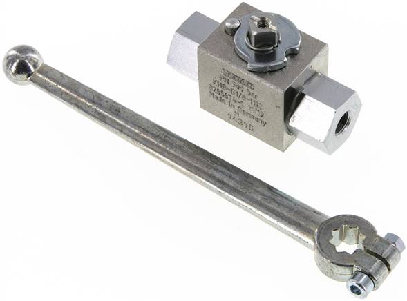 Hochdruck-Kugelhahn, Stahl, G 1/8", 0 bis 500bar