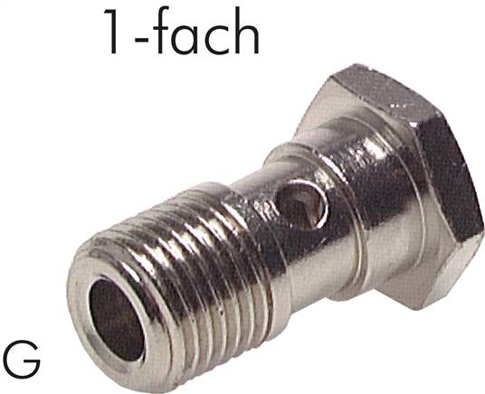 Hohlschraube, 1-fach M 5-14,5mm, Messing vernickelt