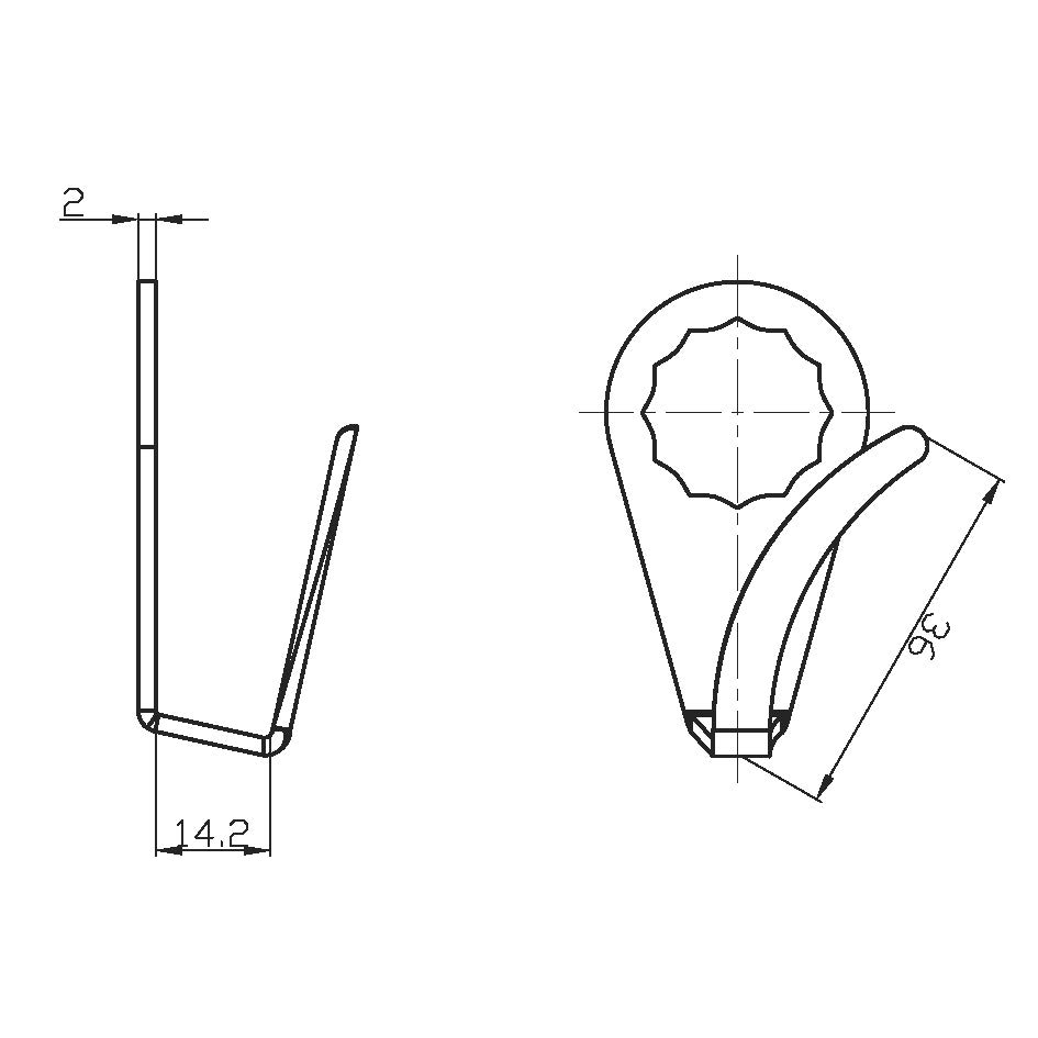 Ausglasmesser für Fahrzeugscheiben U37 36 mm