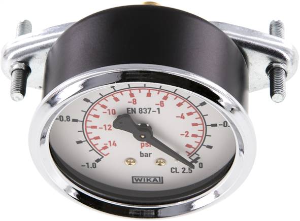 Einbaumanometer, 3-kant-Frontring, 63mm, -1 bis 0 bar