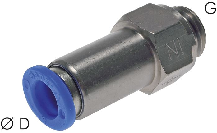 Rückschlagventil G 1/2"-12mm, Durchfluss vom Schlauch zum Gewinde, IQS-Standard