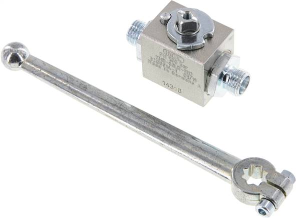 Hochdruck-Kugelhahn, Stahl, 8 L (M14x1,5), 0 bis 315bar