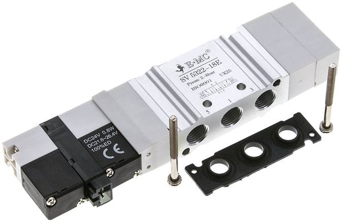 Magnetventil für S2V, 5/3-Wege (Mittelstellung entlüftet) Typ SV 5322-18E