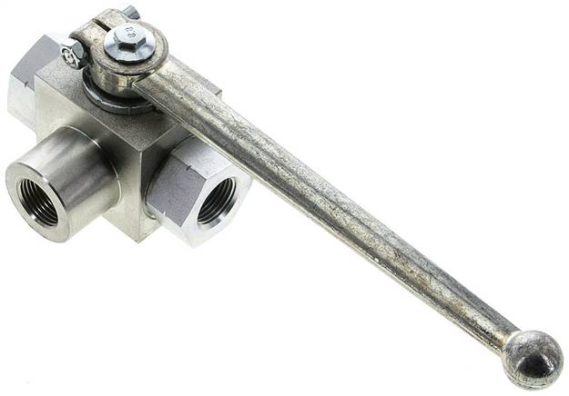 Hochdruck-3-Wege Kugelhahn, L-Bohrung, G 3/8", 0 bis 500bar