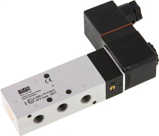 5/2-Wege Magnetventil, G 1/8", Feder, 24 V= (ATEX), NW 6, Versorgung aus eigensicheren Stromkreisen